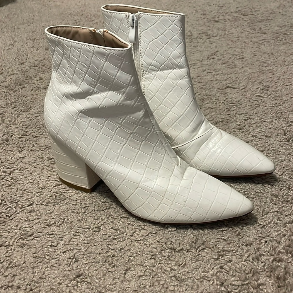 Princess Polly white booties